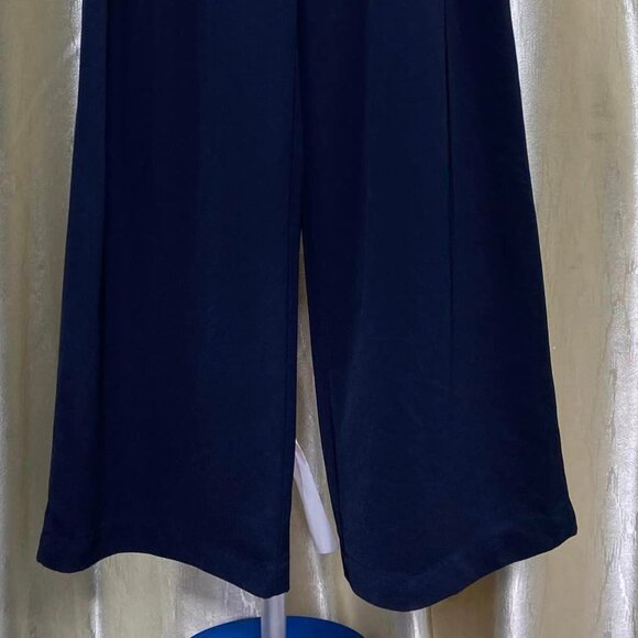 Black Double Button Office Straight Leg Trousers - Picture 4 of 4